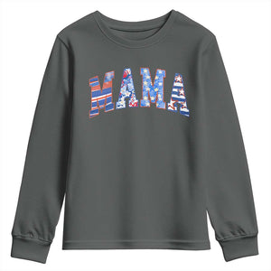 American Mama Youth Sweatshirt 4th of July TS10 Dark Heather Print Your Wear