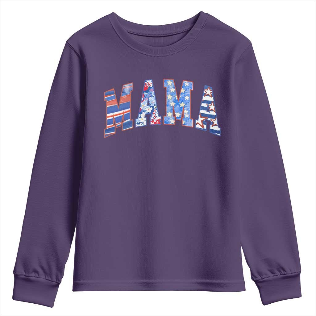 American Mama Youth Sweatshirt 4th of July TS10 Purple Print Your Wear