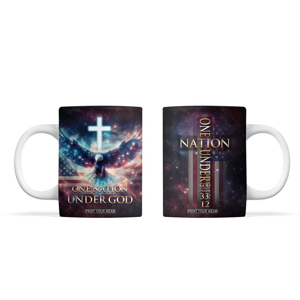 American Patriot Christian Coffee Mug One Nation Under God TB09 American Flag Print Your Wear