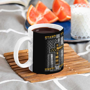 American Patriot Christian Coffee Mug Stand For the Flag Kneel For the Cross Lion TB09 Print Your Wear