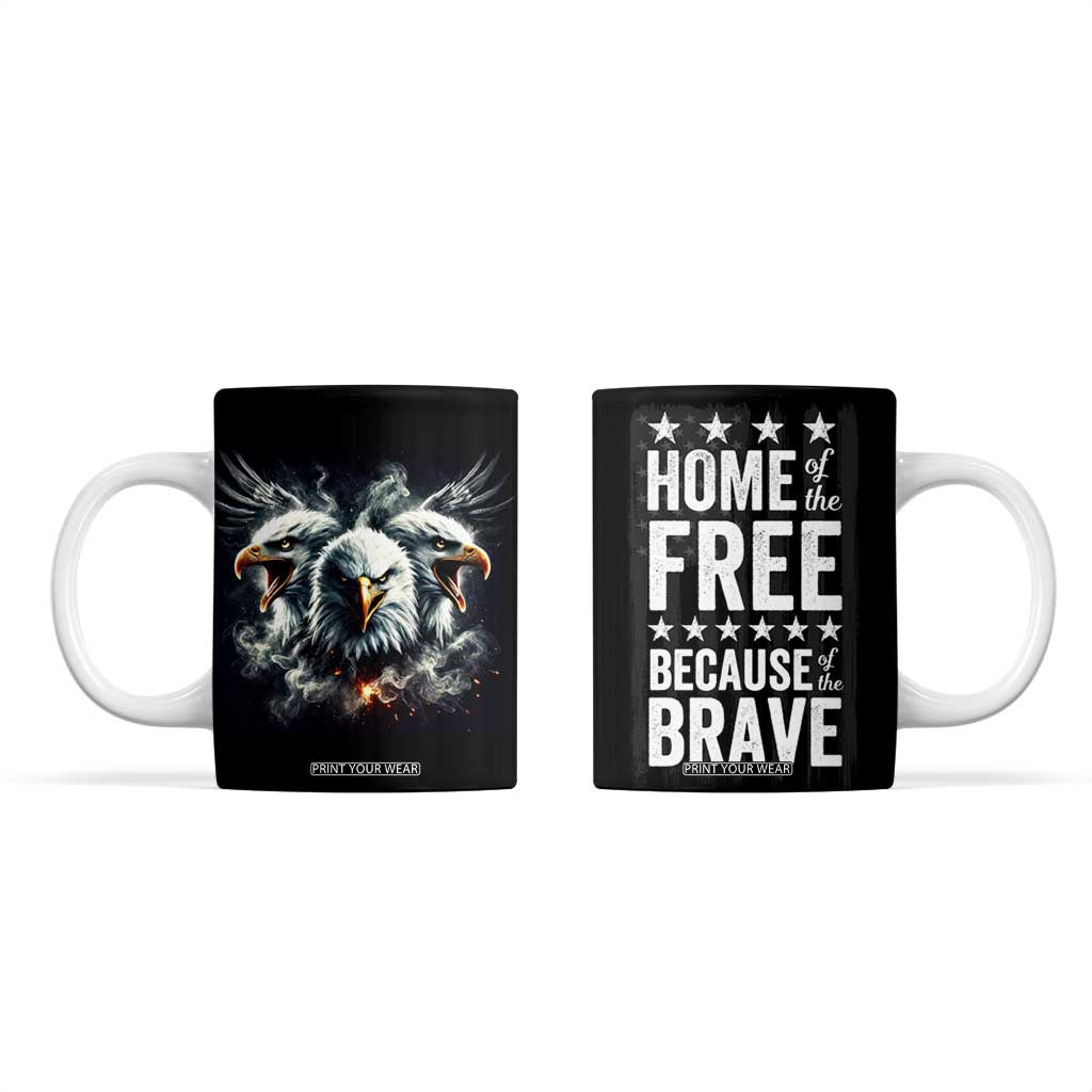 American Patriot Coffee Mug Home Of The Free Because Of The Brave TB09 Black Print Your Wear