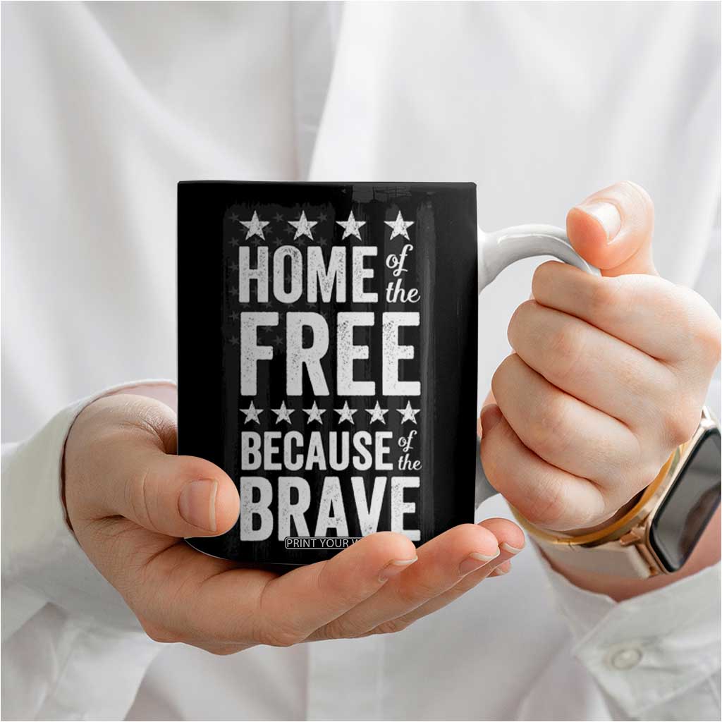 American Patriot Coffee Mug Home Of The Free Because Of The Brave TB09 Print Your Wear