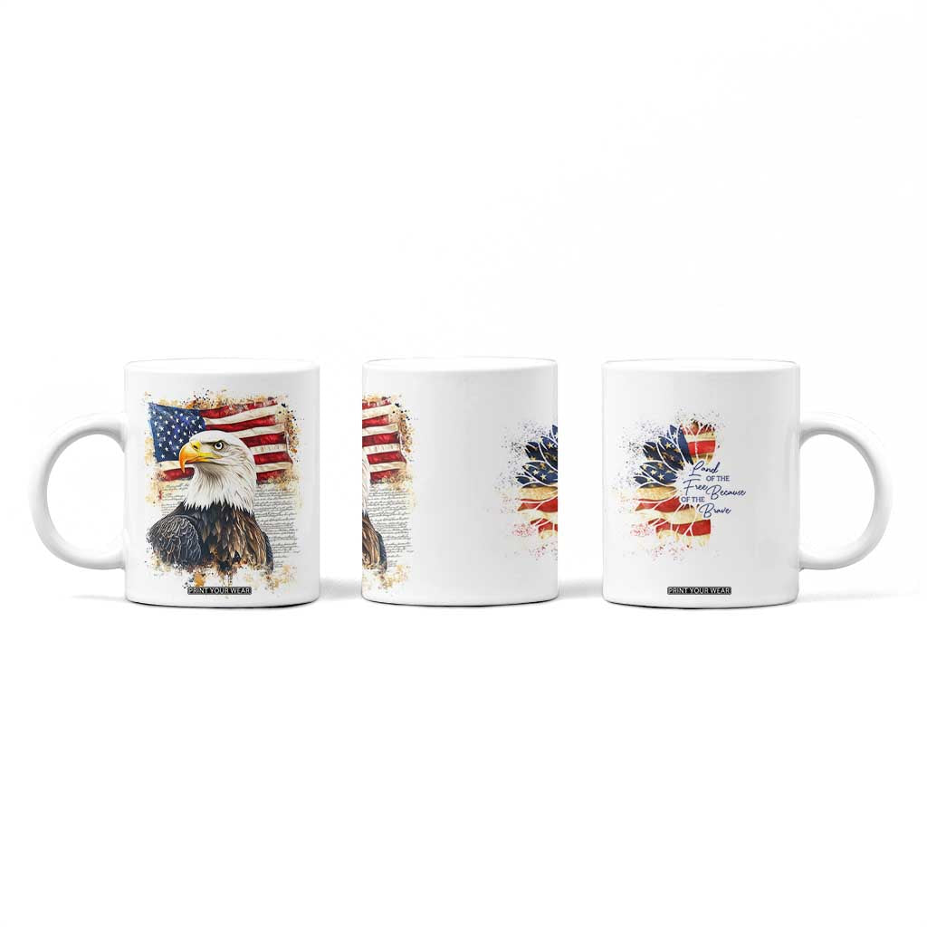 American Patriot Coffee Mug Land Of The Free Because Of The Brave TB09 Print Your Wear