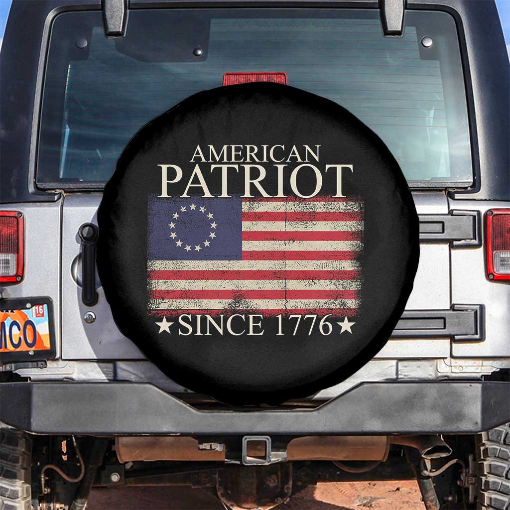 American Patriot Since 1776 Betsy Ross Flag Spare Tire Cover TS02 No hole Black Print Your Wear