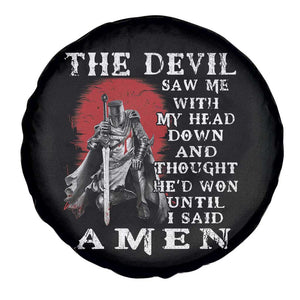 American Patriot Spare Tire Cover The Devil Saw Me With My Head Down Until I Said Amen US Soldier TS02 Print Your Wear