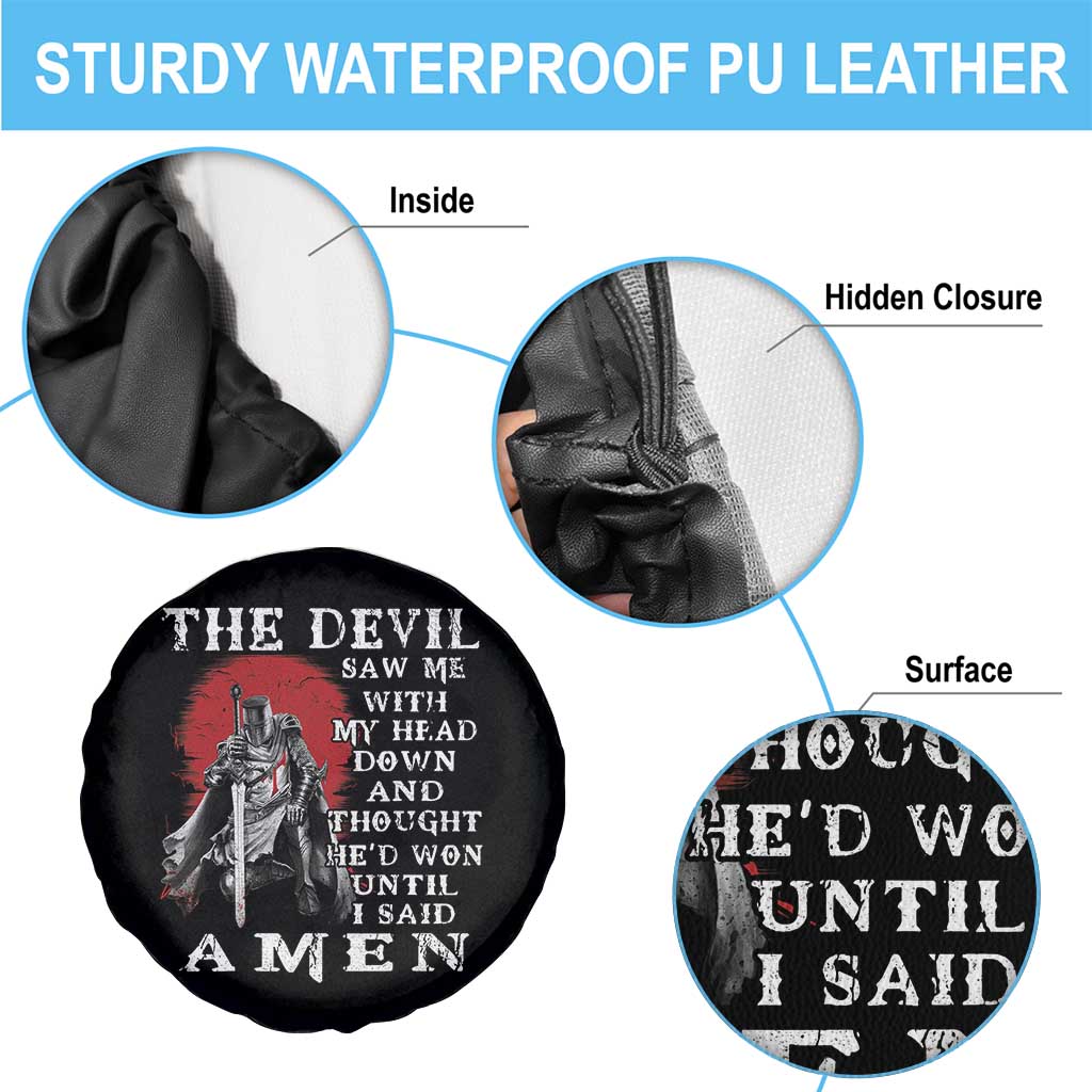 American Patriot Spare Tire Cover The Devil Saw Me With My Head Down Until I Said Amen US Soldier TS02 Print Your Wear
