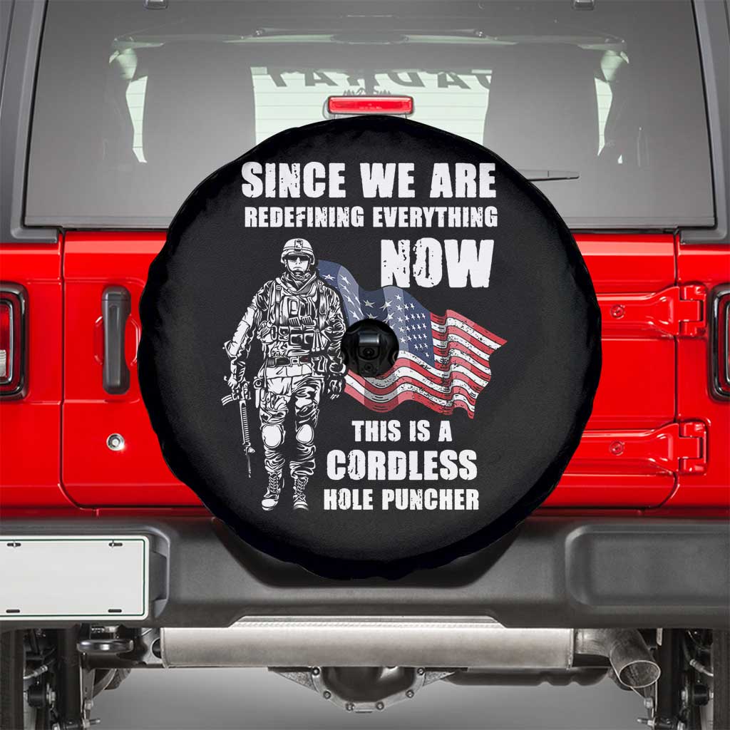 American Patriot Spare Tire Cover This Is A Cordless Hole Puncher US Flag Rifle TS02 Black Print Your Wear