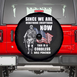 American Patriot Spare Tire Cover This Is A Cordless Hole Puncher US Flag Rifle TS02 Black Print Your Wear
