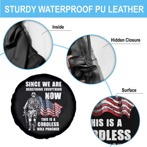 American Patriot Spare Tire Cover This Is A Cordless Hole Puncher US Flag Rifle TS02 Print Your Wear