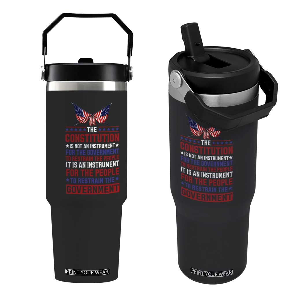 American Patriotism Flip Straw Tumbler The Constitution Is An Instrument TS09 One Size: 30 oz Black Print Your Wear
