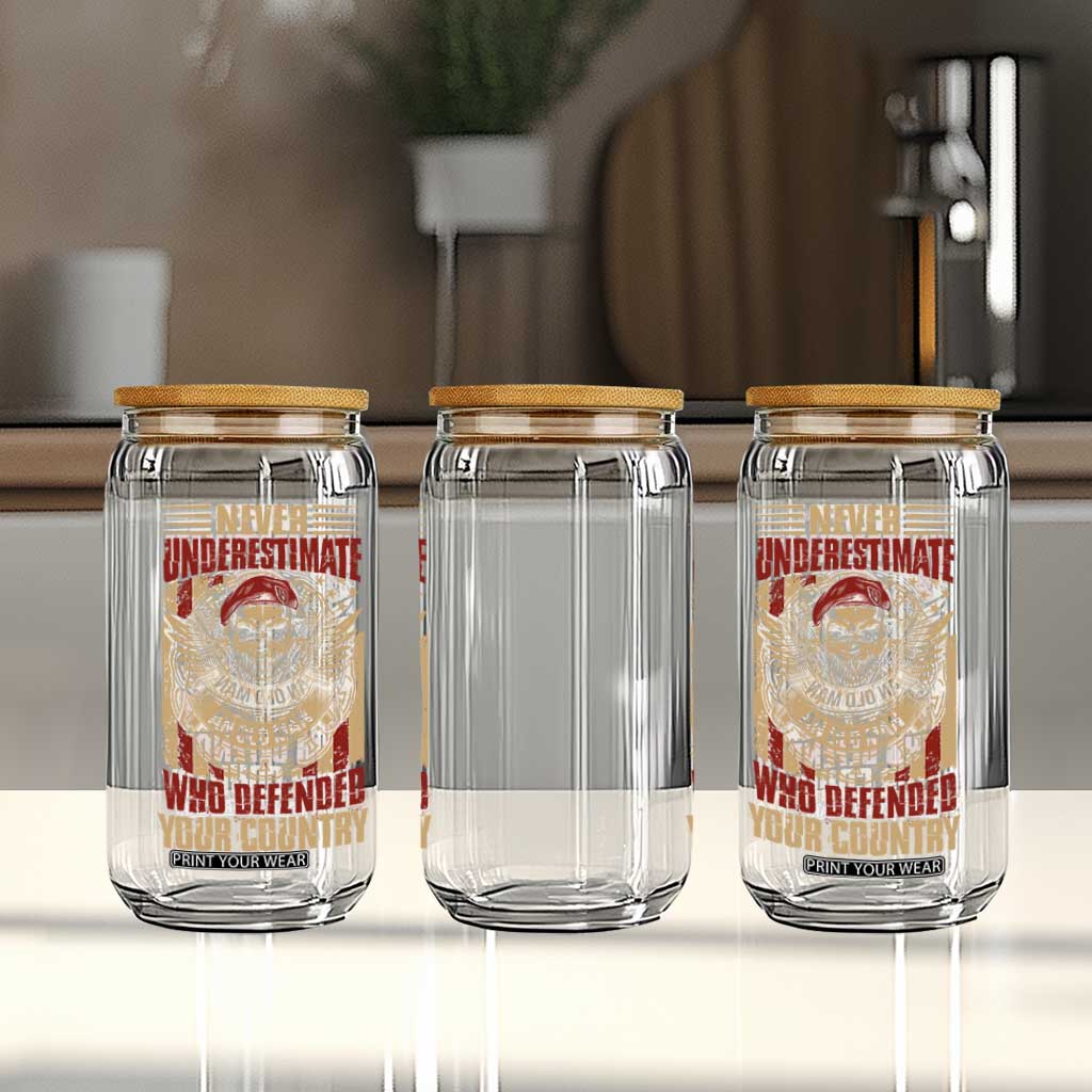 American Veteran Glass Can Never Underestimate An Old Man Who Defended Your Country TS02 Print Your Wear