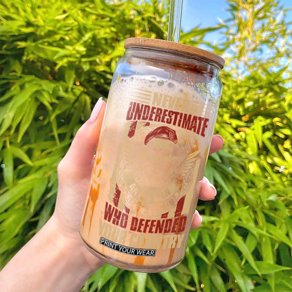 American Veteran Glass Can Never Underestimate An Old Man Who Defended Your Country TS02 Print Your Wear