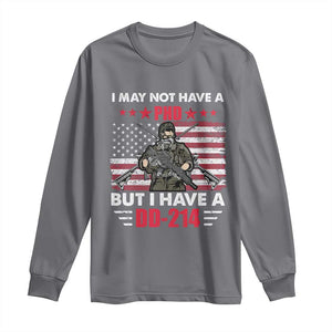 American Veteran Long Sleeve Shirt I May Not Have A PhD But Have A DD-214 US Bald Eagle TS02 Charcoal Print Your Wear