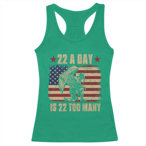 American Veteran Racerback Tank Top 22 A Day Is 22 Too Many Veteran Lives Matter TS02 Irish Green Print Your Wear