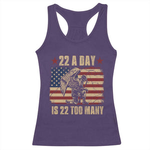 American Veteran Racerback Tank Top 22 A Day Is 22 Too Many Veteran Lives Matter TS02 Purple Print Your Wear
