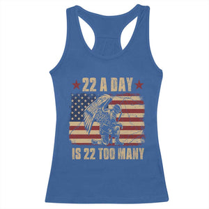 American Veteran Racerback Tank Top 22 A Day Is 22 Too Many Veteran Lives Matter TS02 Royal Blue Print Your Wear