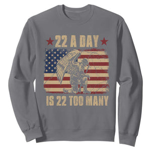American Veteran Sweatshirt 22 A Day Is 22 Too Many Veteran Lives Matter TS02 Charcoal Print Your Wear