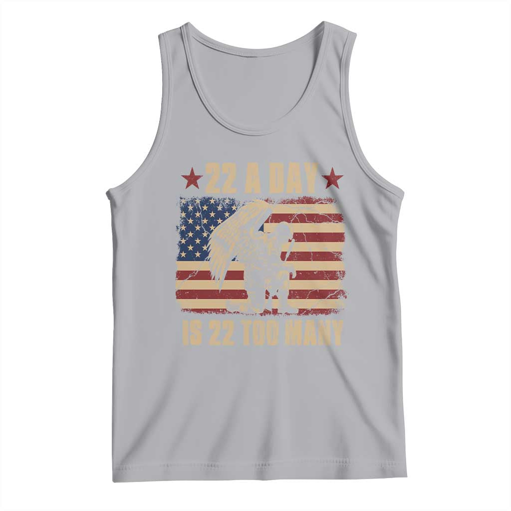American Veteran Tank Top 22 A Day Is 22 Too Many Veteran Lives Matter TS02 Athletic Heather Print Your Wear