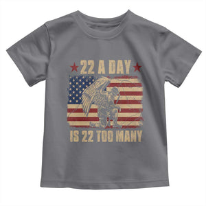 American Veteran Toddler T Shirt 22 A Day Is 22 Too Many Veteran Lives Matter TS02 Charcoal Print Your Wear