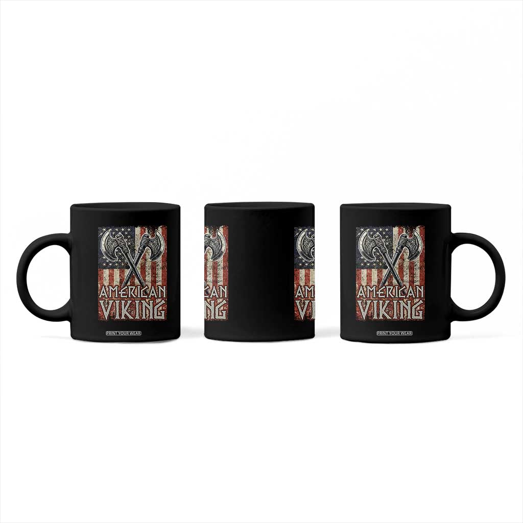 American Viking Coffee Mug American Flag Axe Norse Mythology TS09 Print Your Wear