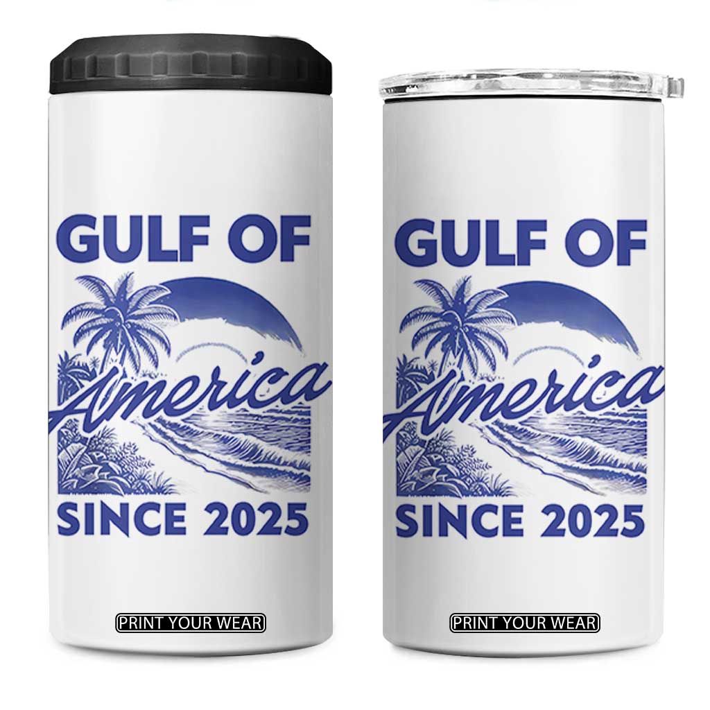 America's Gulf 4 in 1 Can Cooler Tumbler Since 2025 Trump Mexico Vintage Summer Beach Vibes TS10 One Size: 16 oz White Print Your Wear