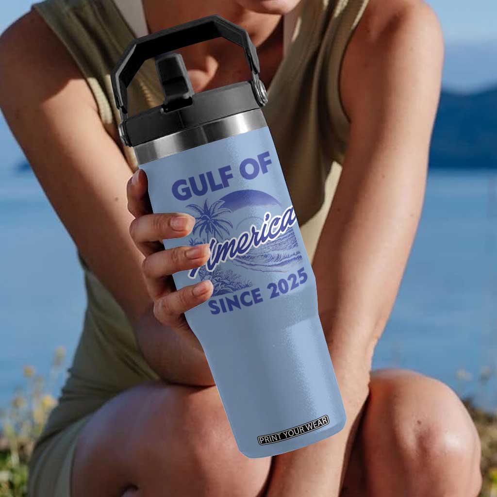America's Gulf Flip Straw Tumbler Since 2025 Trump Mexico Vintage Summer Beach Vibes TS10 One Size: 30 oz Light Blue Print Your Wear