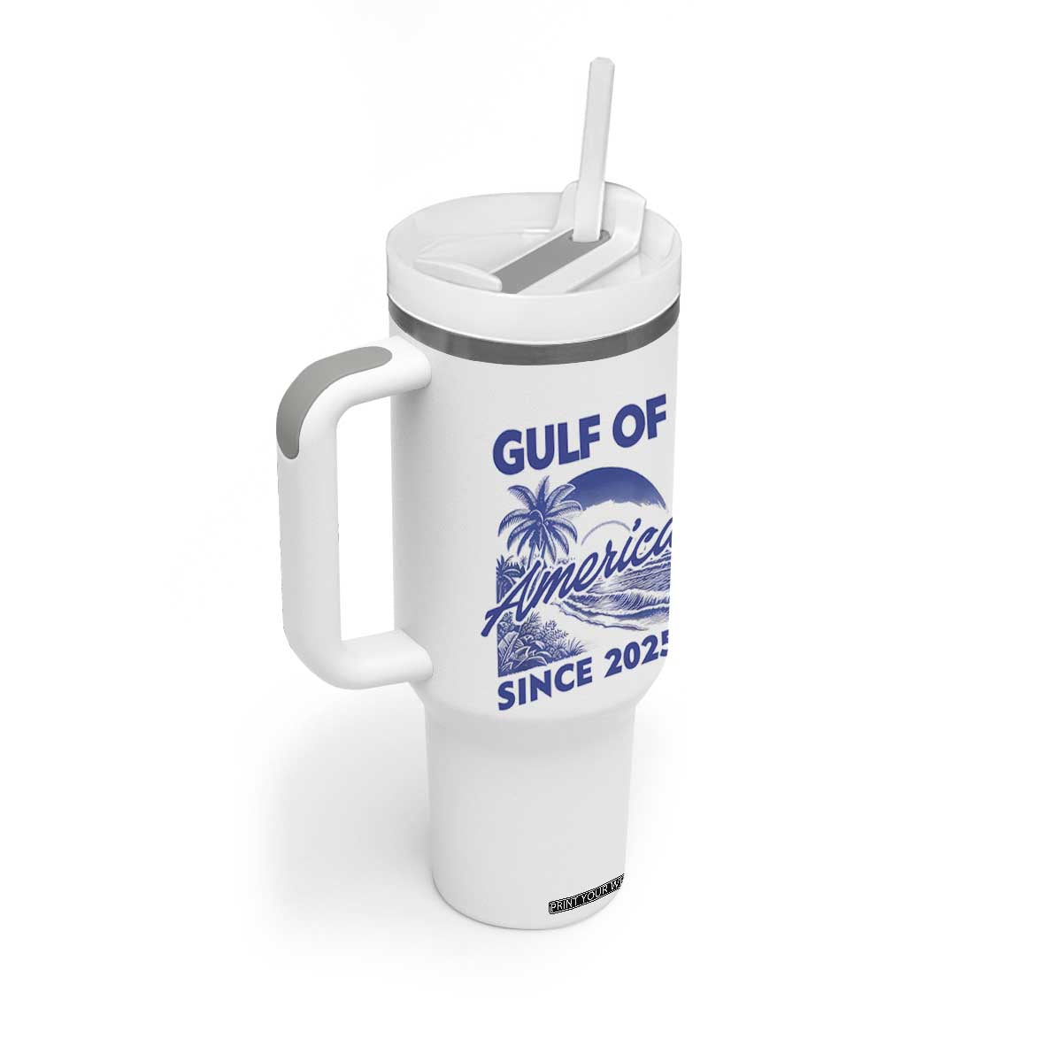 America's Gulf Tumbler With Handle Since 2025 Trump Mexico Vintage Summer Beach Vibes TS10 Print Your Wear