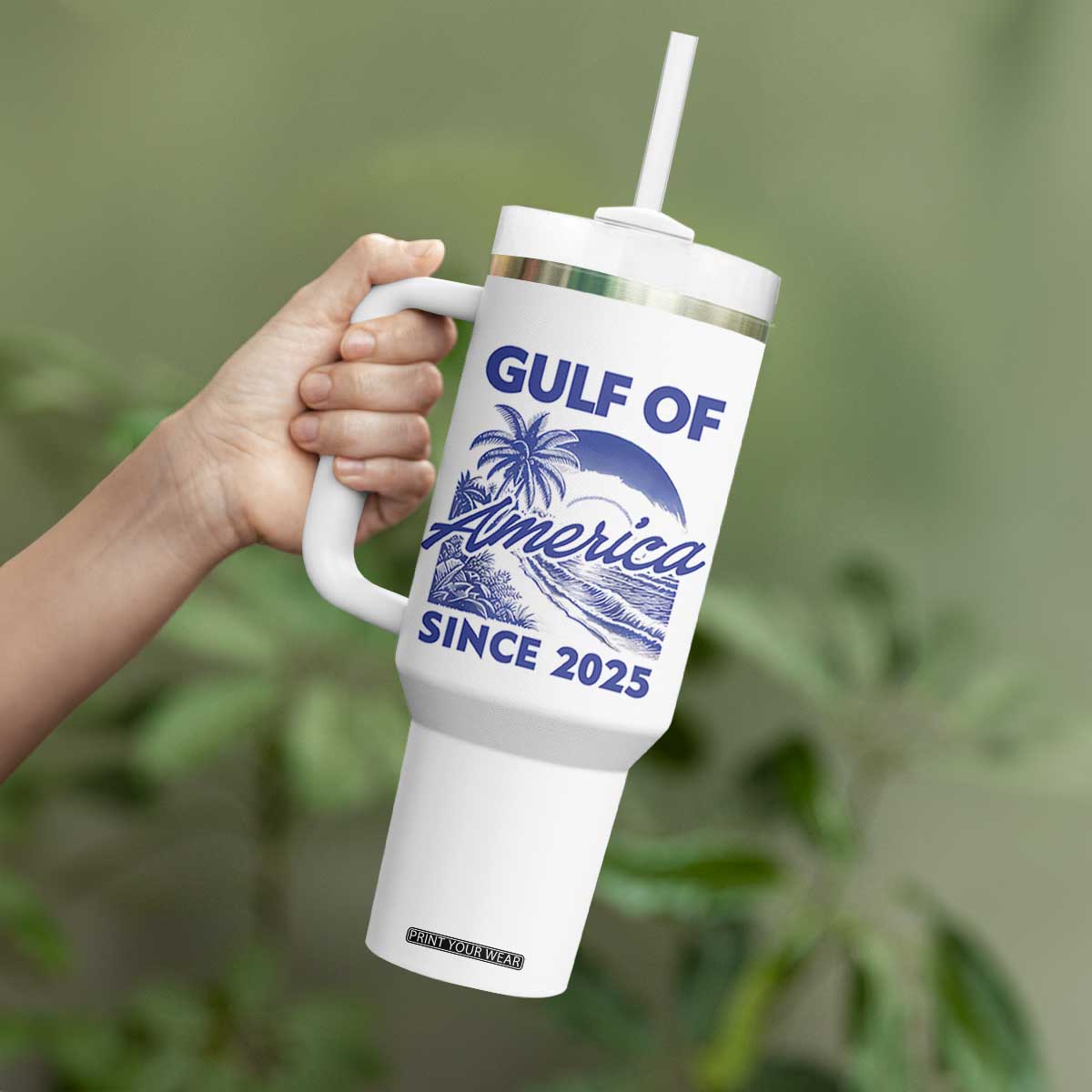 America's Gulf Tumbler With Handle Since 2025 Trump Mexico Vintage Summer Beach Vibes TS10 Print Your Wear
