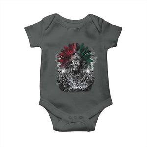 Ancient Aztec King Baby Onesie Calabera Azteca Mexican Skull Skeleton TS10 Dark Heather Print Your Wear