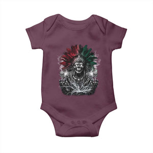 Ancient Aztec King Baby Onesie Calabera Azteca Mexican Skull Skeleton TS10 Maroon Print Your Wear