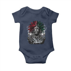 Ancient Aztec King Baby Onesie Calabera Azteca Mexican Skull Skeleton TS10 Navy Print Your Wear