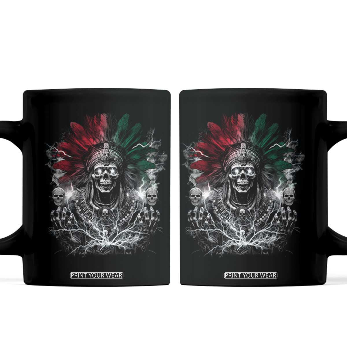 Ancient Aztec King Coffee Mug Calabera Azteca Mexican Skull Skeleton TS10 Black Print Your Wear