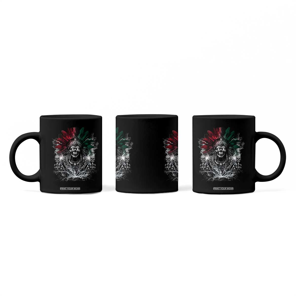 Ancient Aztec King Coffee Mug Calabera Azteca Mexican Skull Skeleton TS10 Print Your Wear