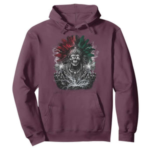 Ancient Aztec King Hoodie Calabera Azteca Mexican Skull Skeleton TS10 Maroon Print Your Wear