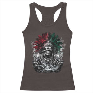 Ancient Aztec King Racerback Tank Top Calabera Azteca Mexican Skull Skeleton TS10 Dark Chocolate Print Your Wear
