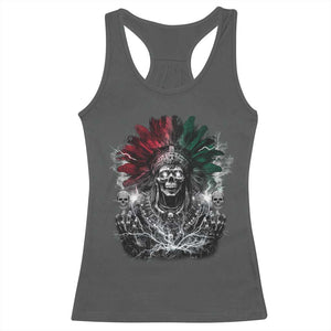 Ancient Aztec King Racerback Tank Top Calabera Azteca Mexican Skull Skeleton TS10 Dark Heather Print Your Wear