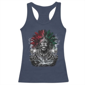 Ancient Aztec King Racerback Tank Top Calabera Azteca Mexican Skull Skeleton TS10 Navy Print Your Wear