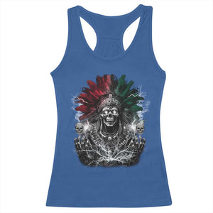 Ancient Aztec King Racerback Tank Top Calabera Azteca Mexican Skull Skeleton TS10 Royal Blue Print Your Wear
