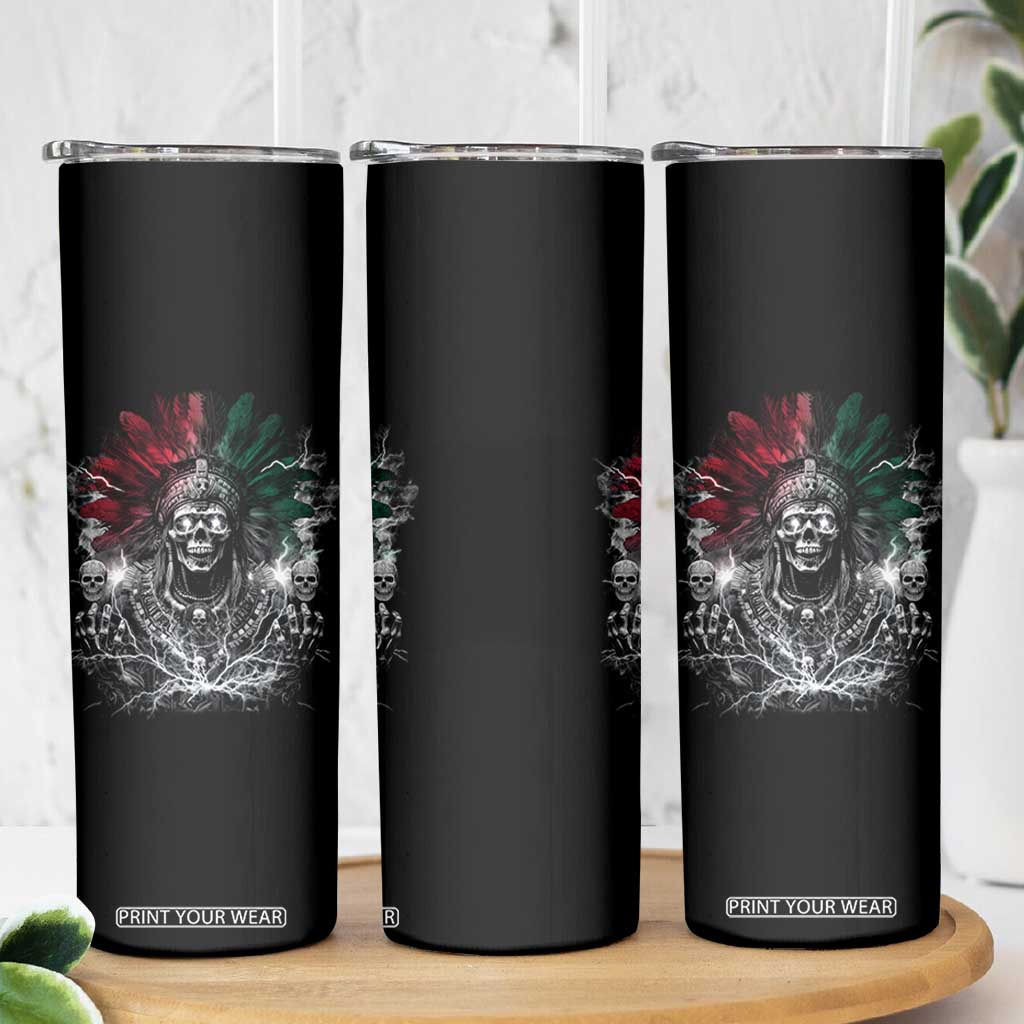 Ancient Aztec King Skinny Tumbler Calabera Azteca Mexican Skull Skeleton TS10 Print Your Wear