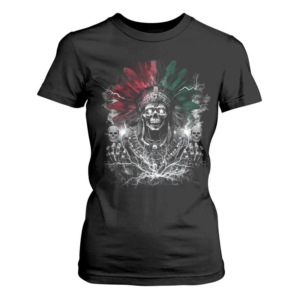Ancient Aztec King T Shirt For Women Calabera Azteca Mexican Skull Skeleton TS10 Black Print Your Wear