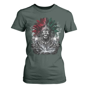 Ancient Aztec King T Shirt For Women Calabera Azteca Mexican Skull Skeleton TS10 Dark Forest Green Print Your Wear