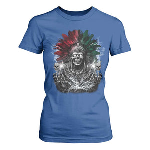 Ancient Aztec King T Shirt For Women Calabera Azteca Mexican Skull Skeleton TS10 Royal Blue Print Your Wear