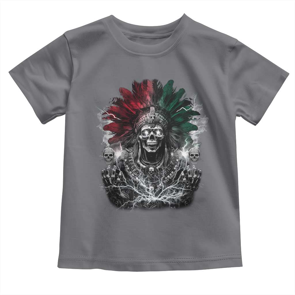 Ancient Aztec King Toddler T Shirt Calabera Azteca Mexican Skull Skeleton TS10 Charcoal Print Your Wear