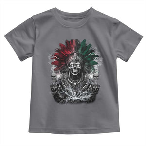 Ancient Aztec King Toddler T Shirt Calabera Azteca Mexican Skull Skeleton TS10 Charcoal Print Your Wear