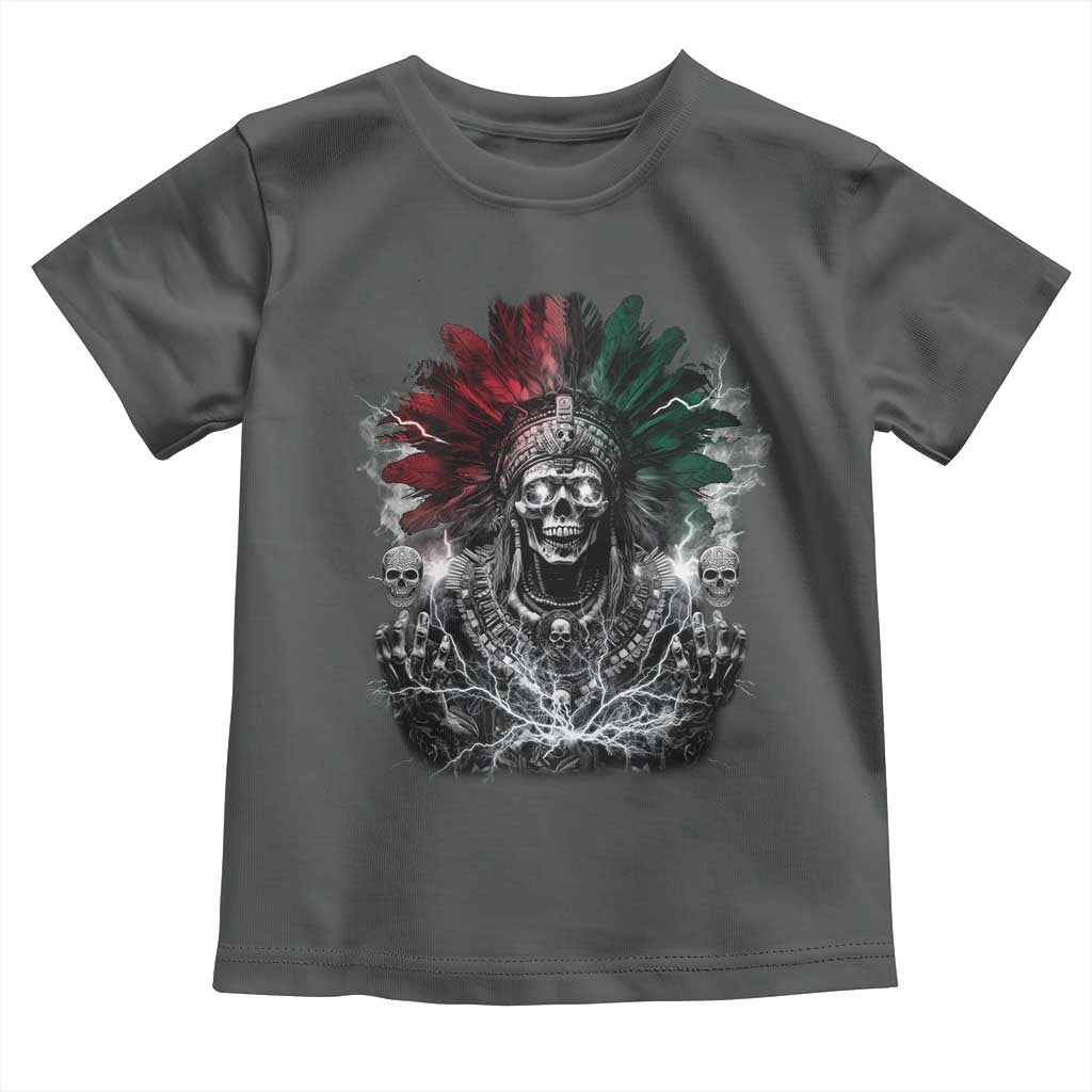 Ancient Aztec King Toddler T Shirt Calabera Azteca Mexican Skull Skeleton TS10 Dark Heather Print Your Wear