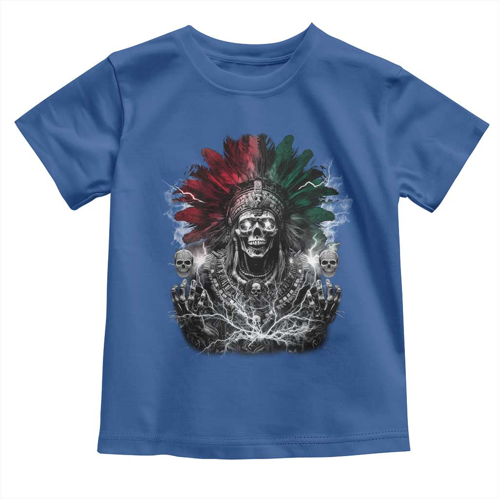 Ancient Aztec King Toddler T Shirt Calabera Azteca Mexican Skull Skeleton TS10 Royal Blue Print Your Wear