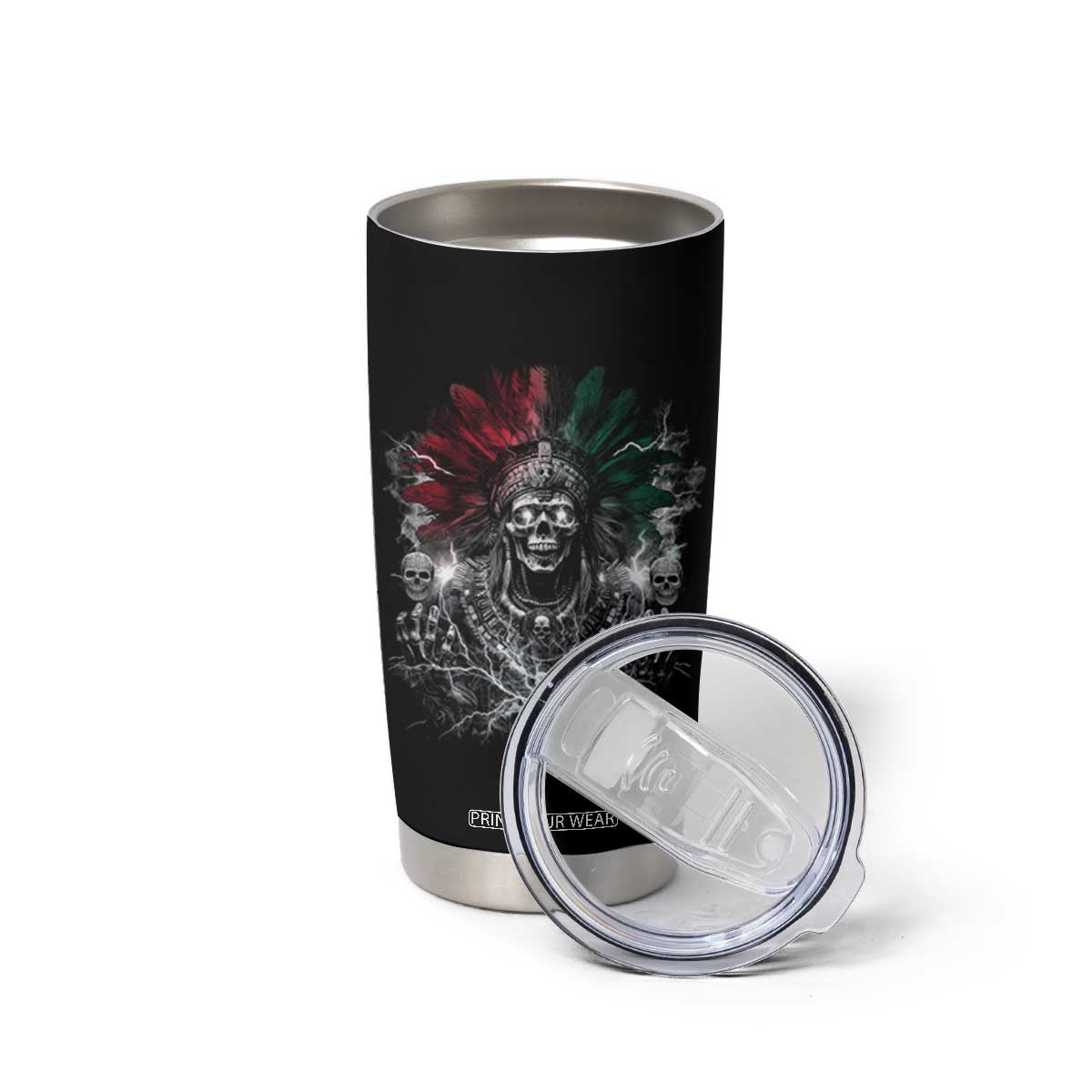 Ancient Aztec King Tumbler Cup Calabera Azteca Mexican Skull Skeleton TS10 Print Your Wear