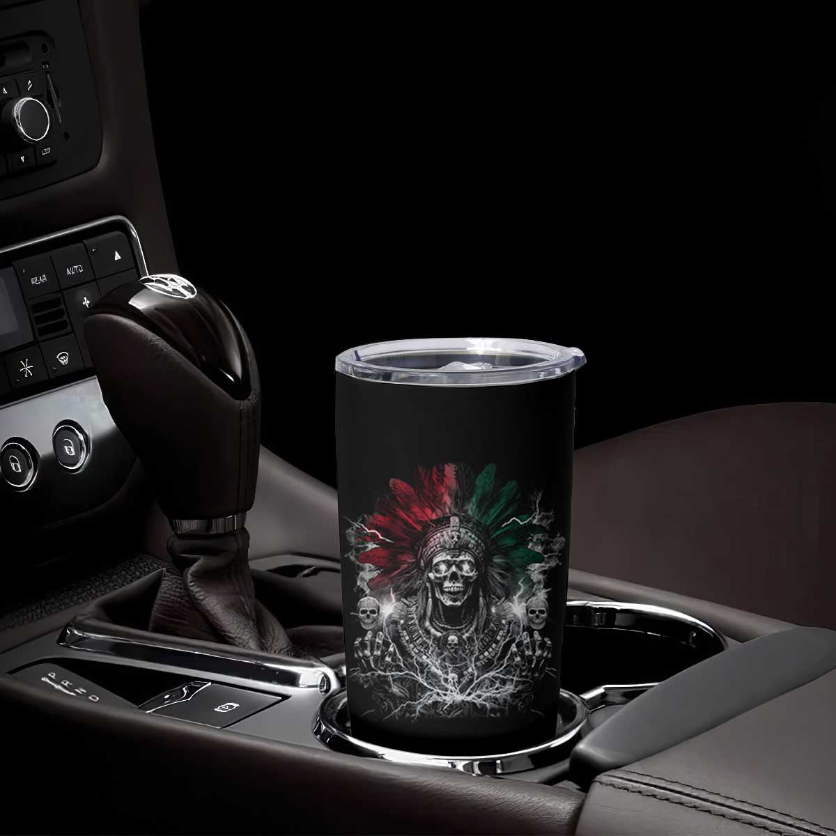 Ancient Aztec King Tumbler Cup Calabera Azteca Mexican Skull Skeleton TS10 Print Your Wear