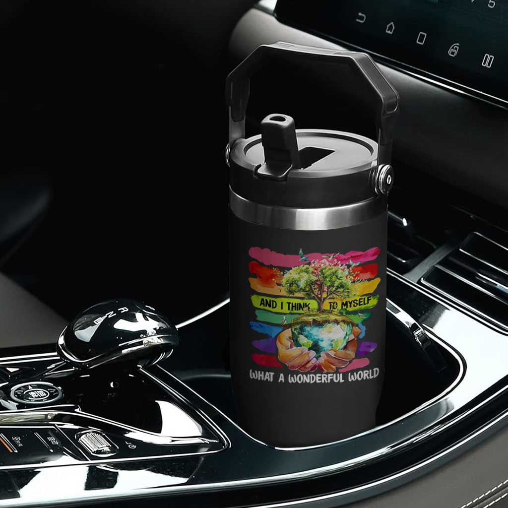 And I Think To Myself What A Wonderful World Earth Day Flip Straw Tumbler TS11 Print Your Wear