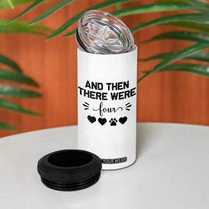 And Then There Were Four 4 in 1 Can Cooler Tumbler Pregnancy Baby Announcement With Dog TS10 Print Your Wear